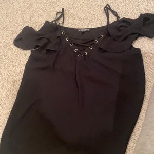 Off the shoulder satin shirt